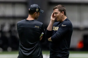 New Orleans Saints unveil Kellen Moore’s “anger translator” alongside the 2025 schedule.